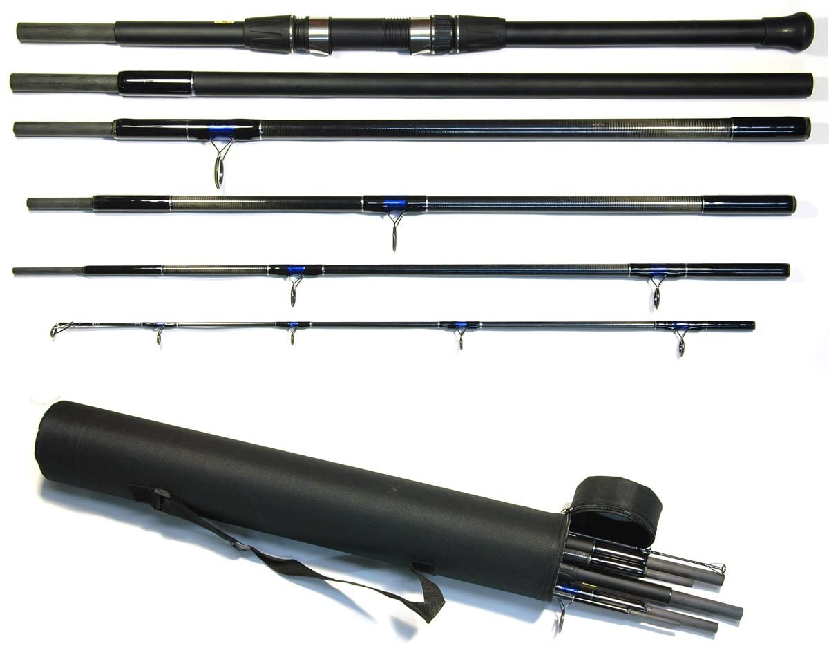 BISON 6 SECTION TRAVEL BEACH CASTING SURF OR BASS FISHING ROD IN