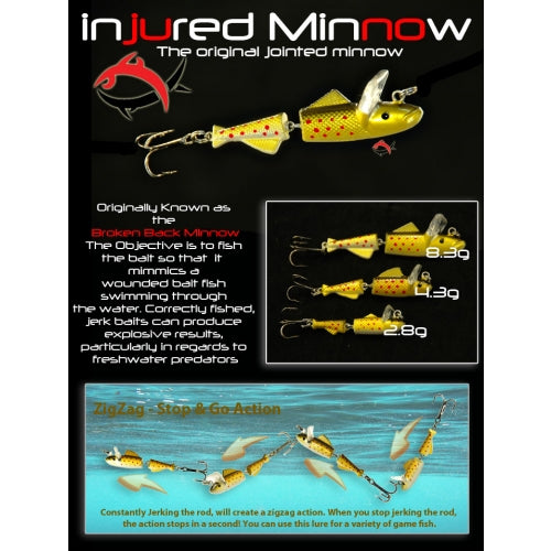 INJURED MINNOW JOINTED BROKEN BACK SALMON TROUT LURE