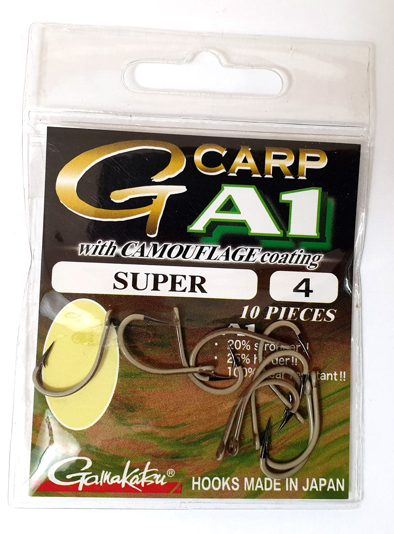 Special Offer Gamakatsu G-Carp A1 Super Camo Hooks - Green / Sand - Sizes 4/6/8