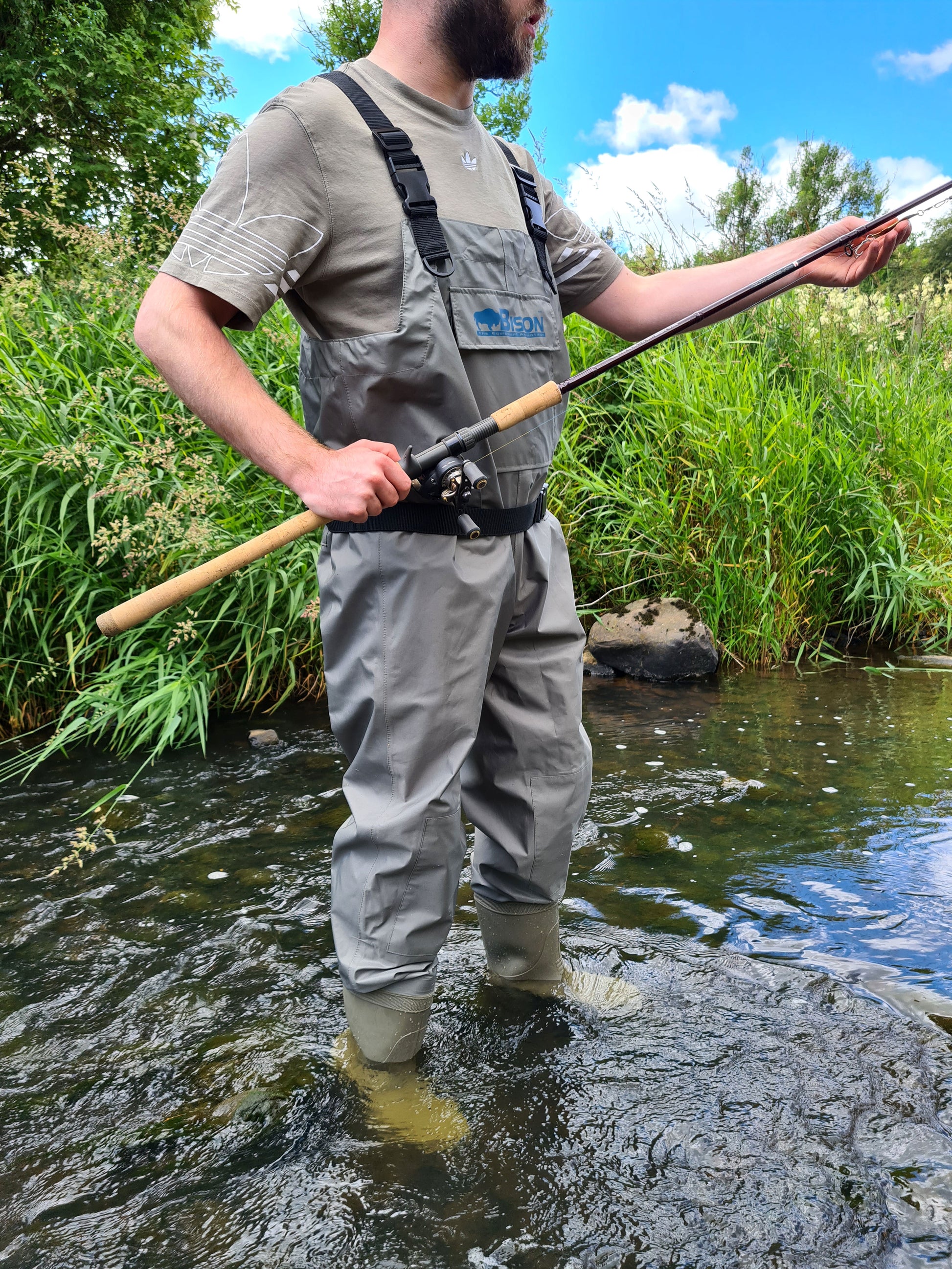 Bison Breathable Boot Foot Chest Waders - Free Studs & Delivery