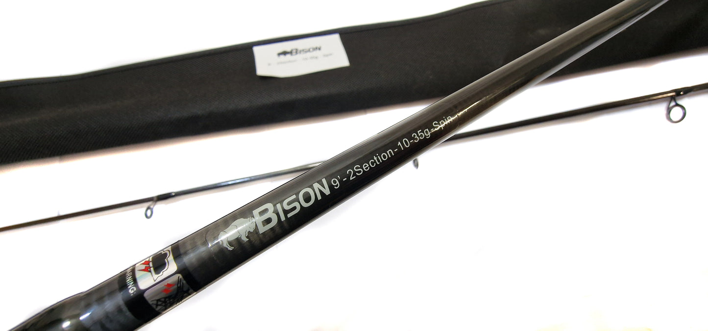 BISON 2 SECTION 9' CARBON SPIN ROD