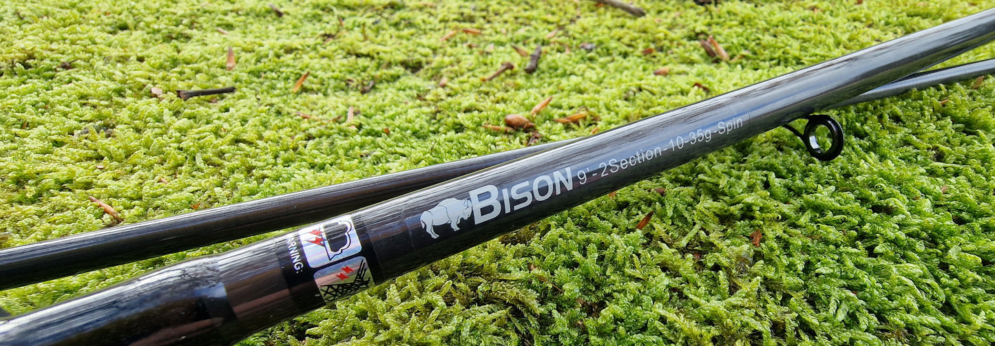 BISON 2 SECTION 9' CARBON SPIN ROD