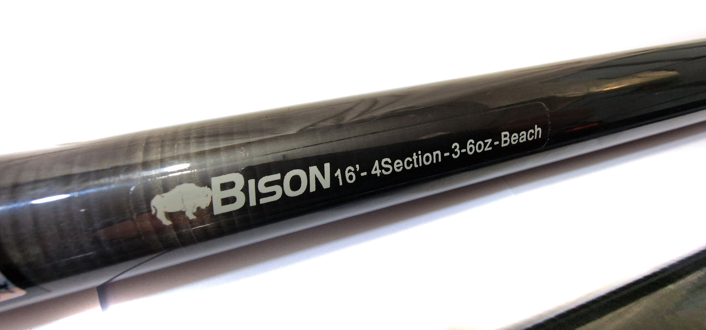 BISON 6 SECTION TRAVEL BEACH CASTING  SURF OR BASS FISHING  ROD IN CORDURA TUBE