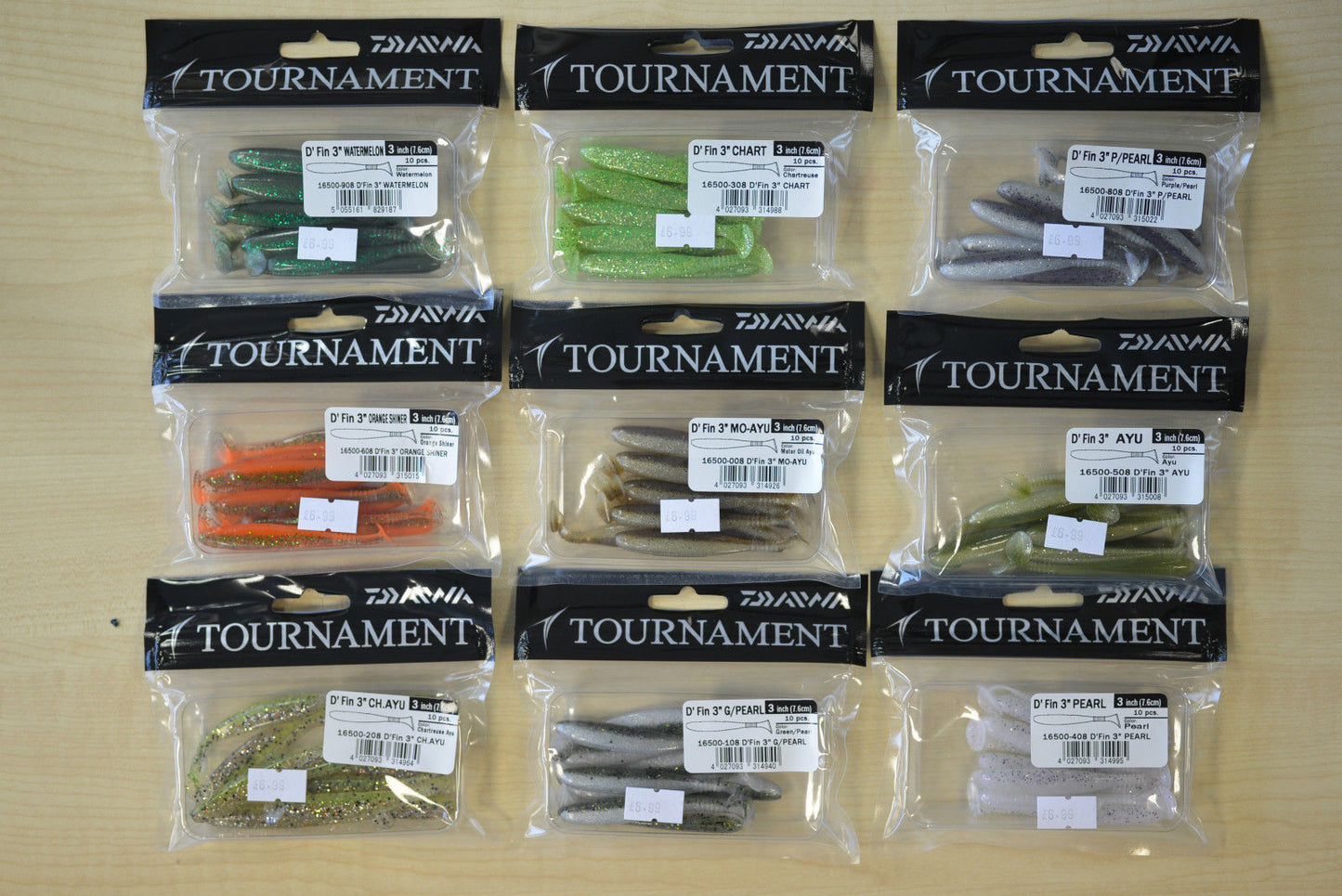 DAIWA TOURNAMENT D'FIN SOFT LURES - 3" OR 4" CHOICE OF COLOURS