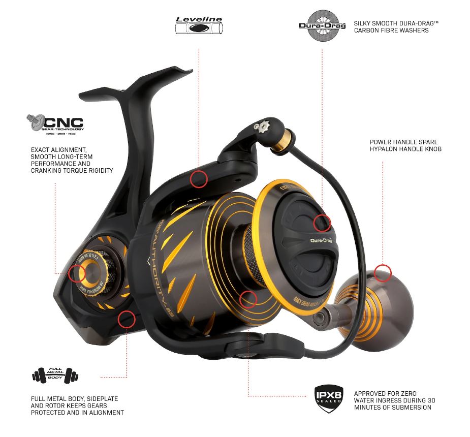 PENN Authority Saltwater Spinning Sea Fishing Reel