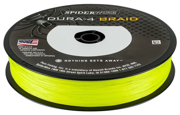 New Spiderwire Dura-4 Braid Hi-Vis Yellow 150m & 300m Spools - All Sizes