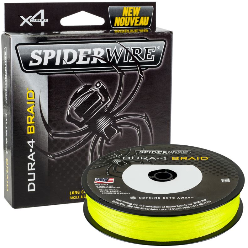 New Spiderwire Dura-4 Braid Hi-Vis Yellow 150m & 300m Spools - All Sizes