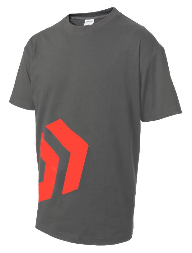 Daiwa DVEC Angled Logo T-Shirt - Grey/Red - Grey/Blue - Med - XXXL