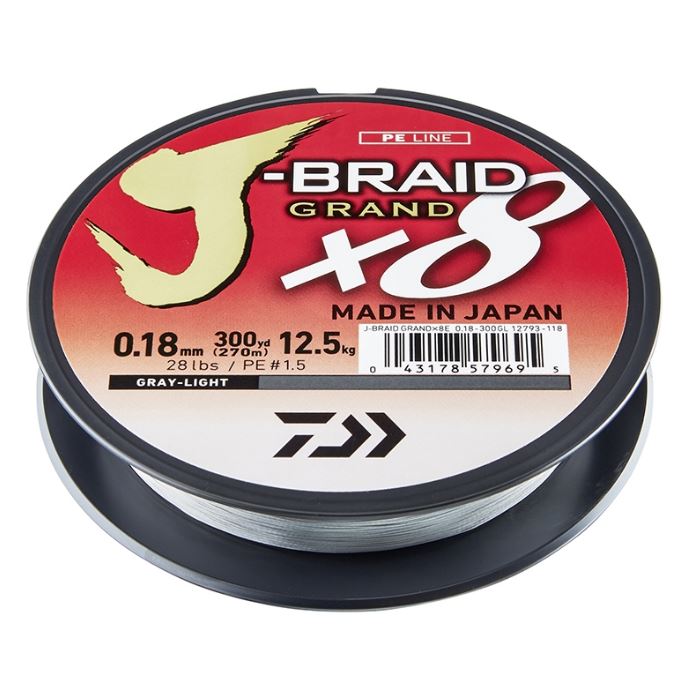 New Daiwa J-Braid Grand X8 Fishing Line 270m - All Colours & Breaking Strains