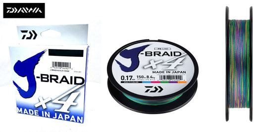 New Daiwa J-Braid X4 Fishing Line Multi Colour 150m Spool - All Breaking Strains