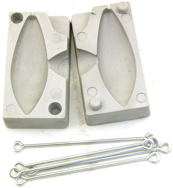 LONG OVAL LEAD SINKER MOULD 175G OR 125G FREE UK P&P