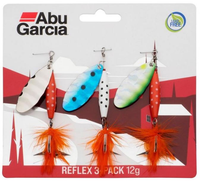 Abu Garcia Reflex Spinners - 3 Pack - Silver / Sardine / Ayu - Fishing Lures