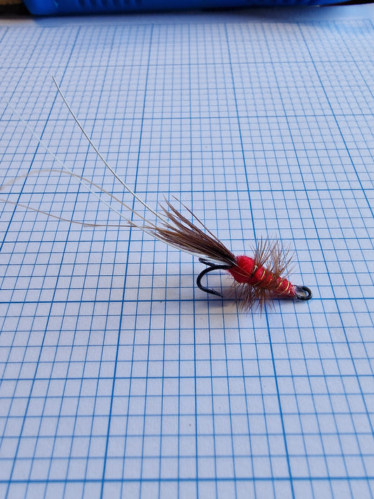 3 RED FRANCIS SALMON FLY SIZE 12 DOUBLES