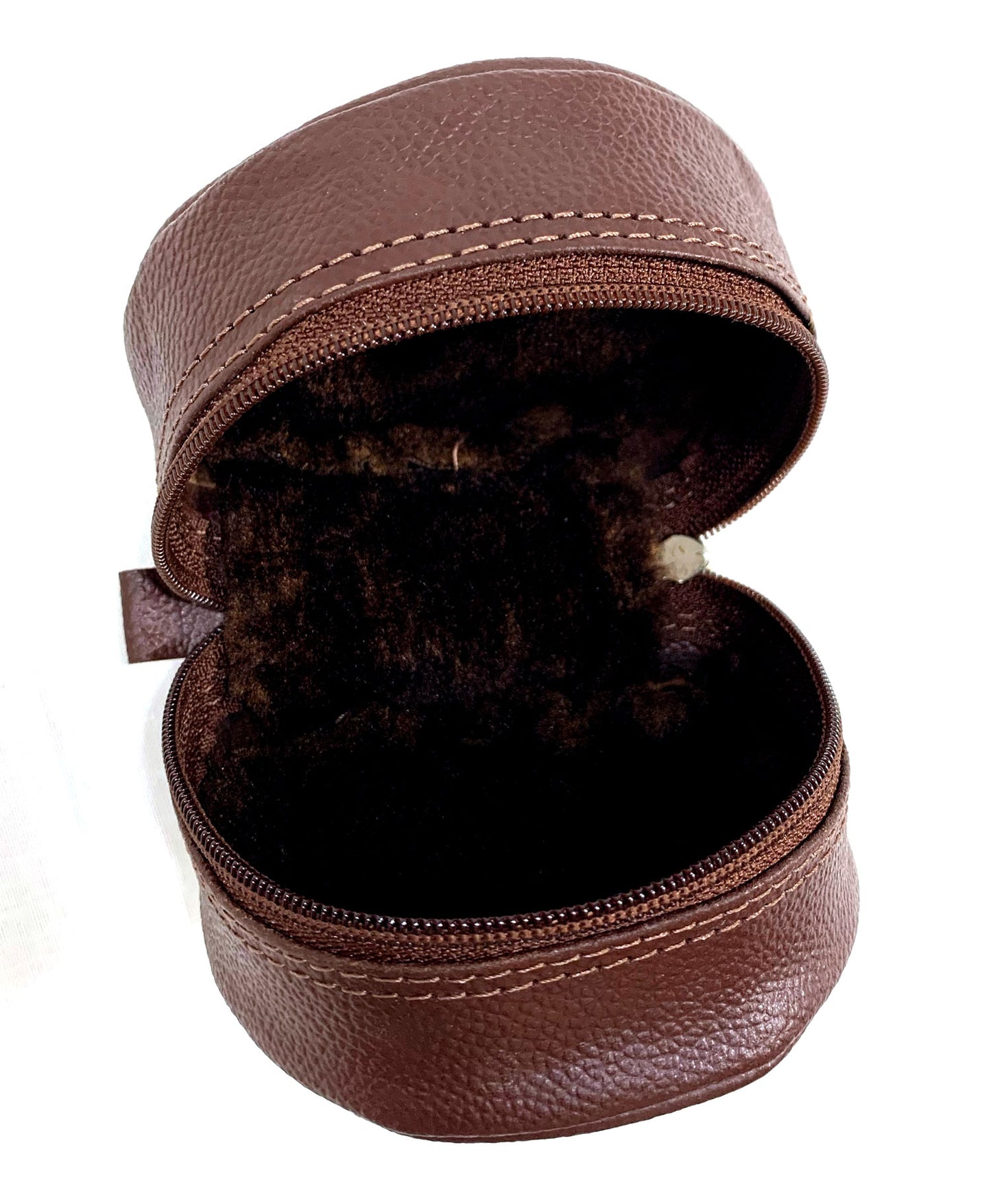 Bison Soft Leather Reel Case Brown - 2.5" X 4" - Medium