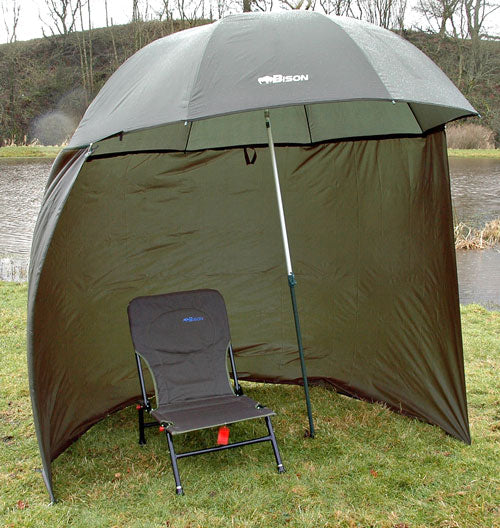 88" 2.2m  BISON TOP TILT FISHING UMBRELLA BROLLY SHELTER  220R SIDES